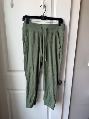 Lululemon Ready to Rulu High Raise Cropped Green Joggers